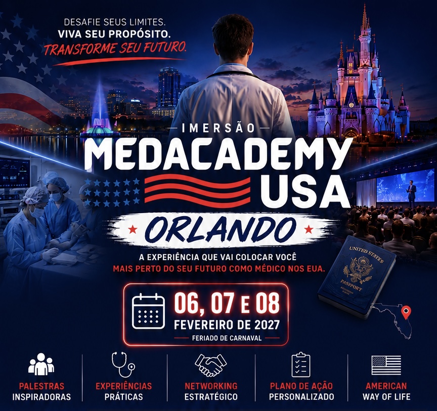 Imersão MedAcademy USA em Orlando, 06, 07 e 08 de fevereiro de 2027